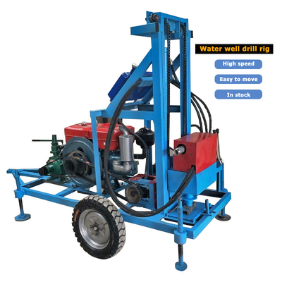 High efficiency cheap price 150m deep water drilling rig portable drilling rig machine well with air compressor spare parts